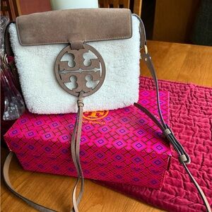 Tory Burch Cream and Tan Crossbody Bag